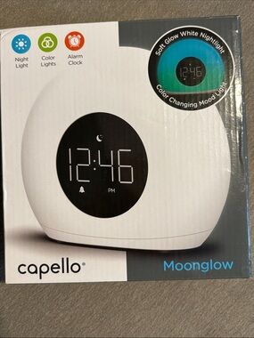 Capello Moonglow Color-Changing Alarm Clock - White